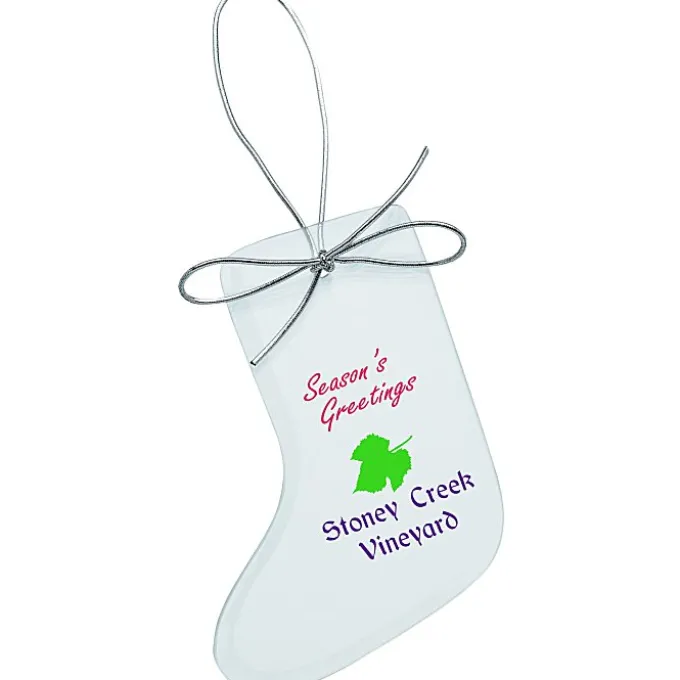 Jade Crystal Ornament - Stocking - Full Color