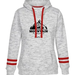 J. America Melange Stripe Sleeve Hoodie - Ladies' - Screen