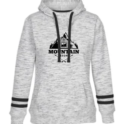 J. America Melange Stripe Sleeve Hoodie - Ladies' - Screen