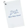Junior League Golf Towel with Carabiner - White