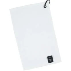 Junior League Golf Towel with Carabiner - White