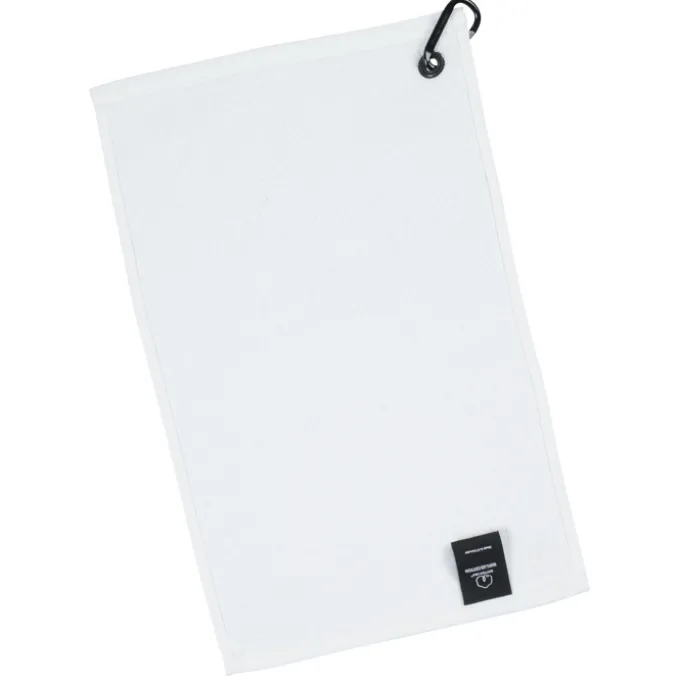 Junior League Golf Towel with Carabiner - White