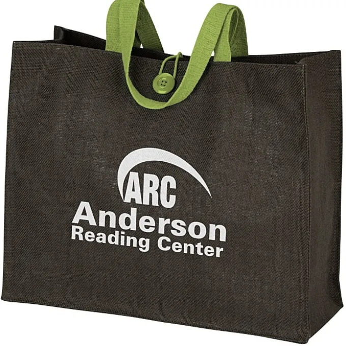 Jute Button Tote
