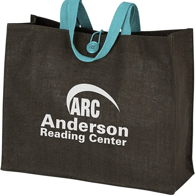 Jute Button Tote