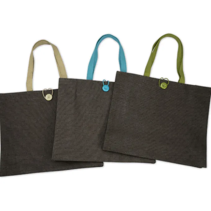 Jute Button Tote