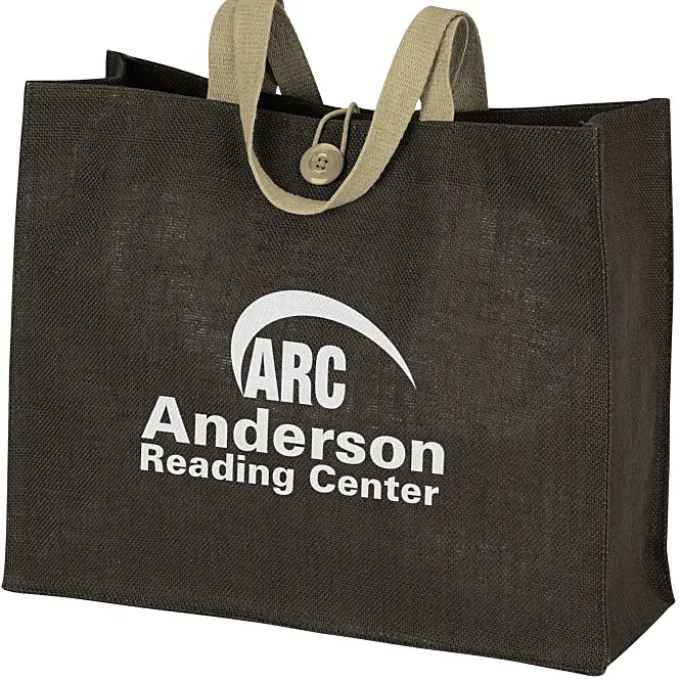 Jute Button Tote