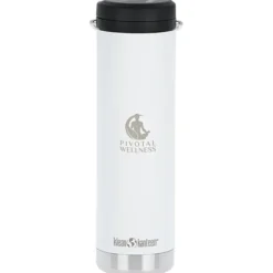 Klean Kanteen TKWide Vacuum Bottle with Straw Lid - 20 oz - Laser Engraved