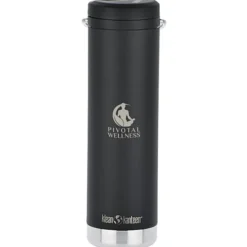 Klean Kanteen TKWide Vacuum Bottle with Straw Lid - 20 oz - Laser Engraved