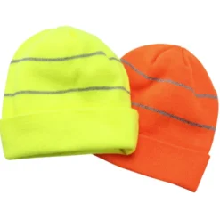 Knit Beanie with Reflective Stripes