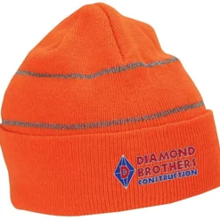Knit Beanie with Reflective Stripes