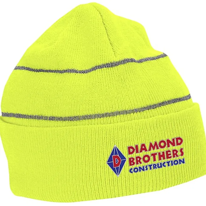 Knit Beanie with Reflective Stripes