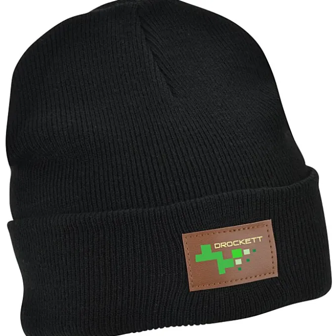 Knit Cuffed Patch Beanie