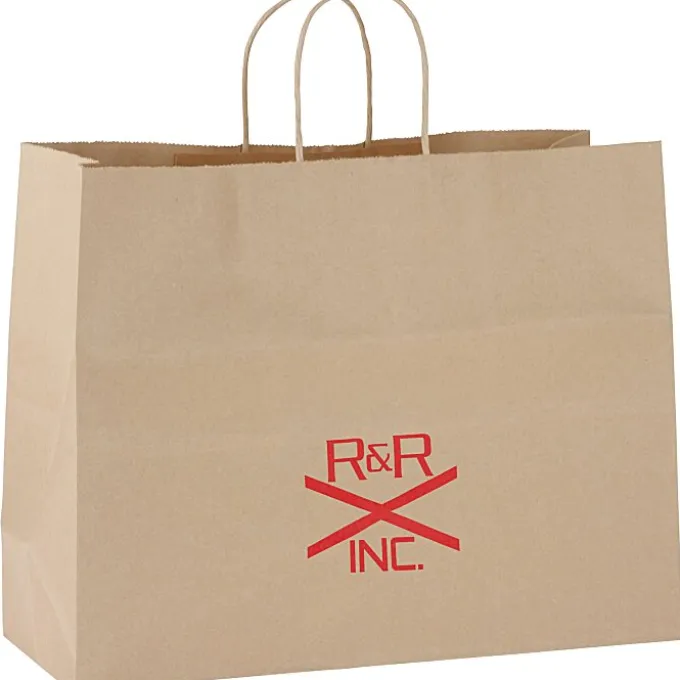 Kraft Paper Brown Shopping Bag - 12 inches x 16 inches