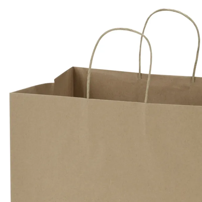 Kraft Paper Brown Shopping Bag - 15 1/2 inches x 14 inches