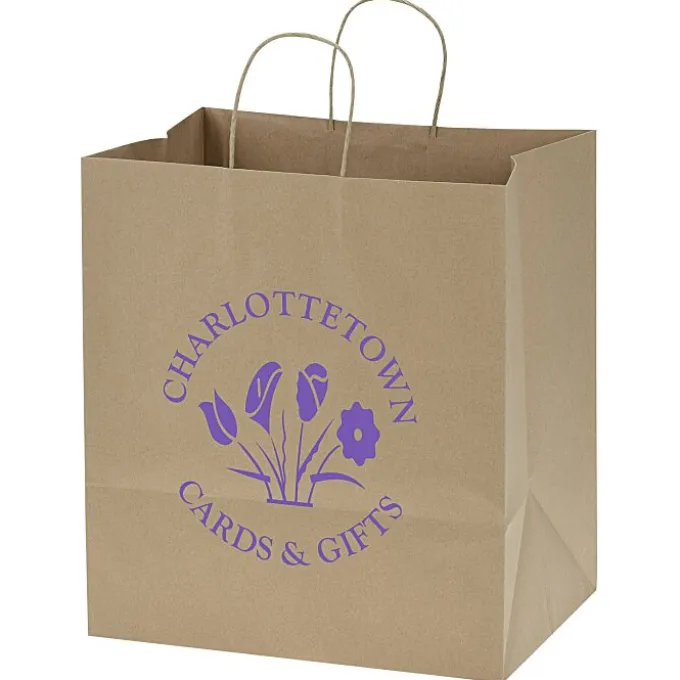 Kraft Paper Brown Shopping Bag - 15 1/2 inches x 14 inches