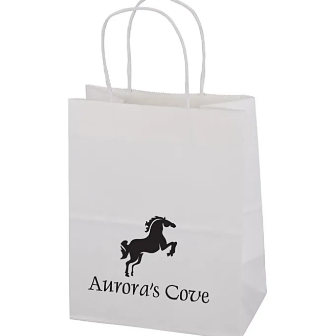 Kraft Paper White Shopping Bag - 10 3/4 inches x 8 inches