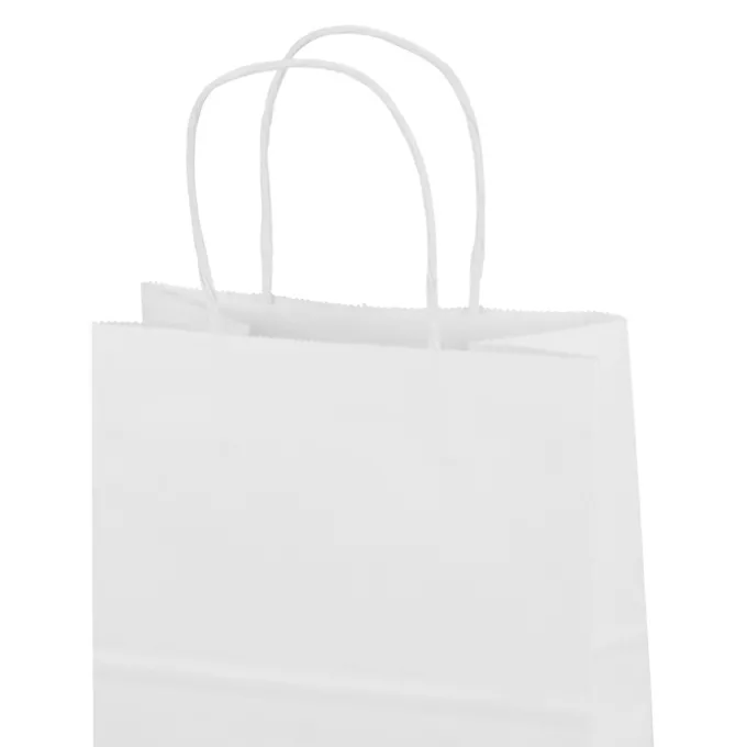 Kraft Paper White Shopping Bag - 10 3/4 inches x 8 inches