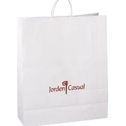 Kraft Paper White Shopping Bag - 19 inches x 16 inches