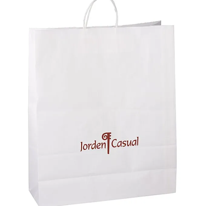 Kraft Paper White Shopping Bag - 19 inches x 16 inches