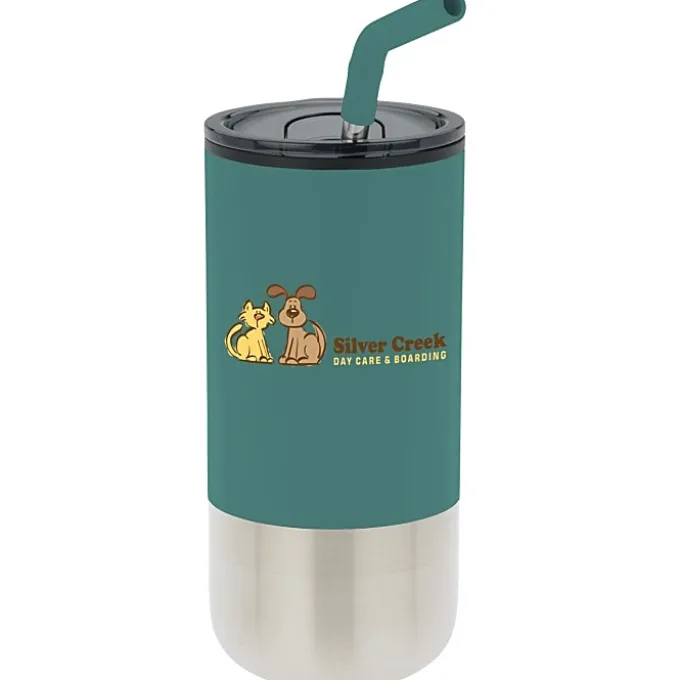 Lagom Tumbler with Stainless Straw - 16 oz - Full Color