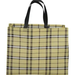 Laminated Non-Woven Plaid Tote - 24 hr