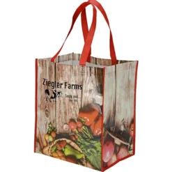Laminated Veggie Grocery Tote