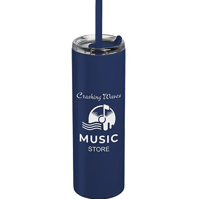 Lane Stainless Tumbler with Straw - 16 oz.