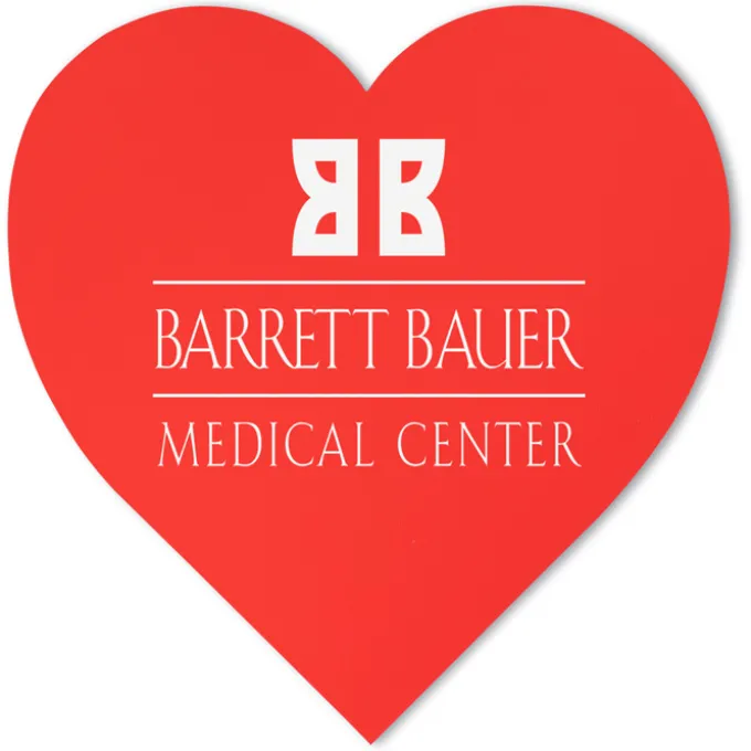Lapel Sticker by the Roll - Heart - 2-7/16 inches x 2-1/2 inches