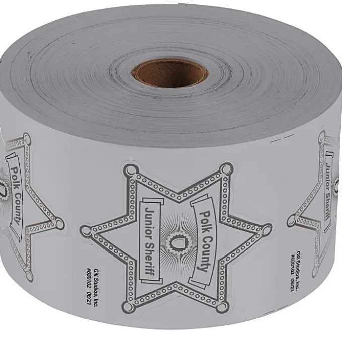 Lapel Sticker by the Roll - Sheriff Badge
