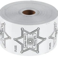 Lapel Sticker by the Roll - Sheriff Badge