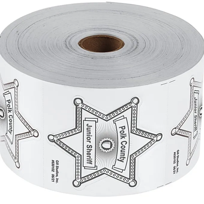 Lapel Sticker by the Roll - Sheriff Badge