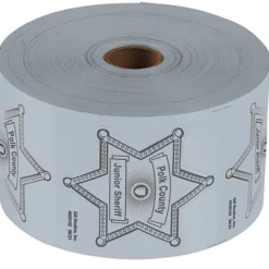 Lapel Sticker by the Roll - Sheriff Badge