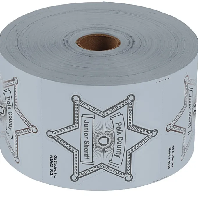 Lapel Sticker by the Roll - Sheriff Badge