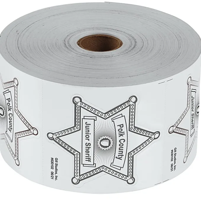Lapel Sticker by the Roll - Sheriff Badge