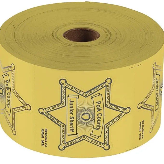 Lapel Sticker by the Roll - Sheriff Badge