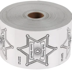 Lapel Sticker by the Roll - Sheriff Badge