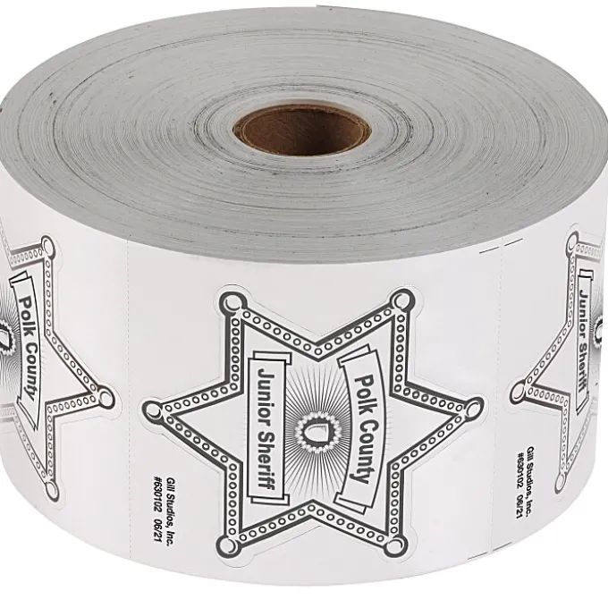 Lapel Sticker by the Roll - Sheriff Badge