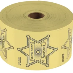 Lapel Sticker by the Roll - Sheriff Badge
