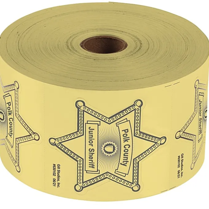 Lapel Sticker by the Roll - Sheriff Badge