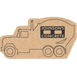 Large Cork Coaster - Cement Mixer