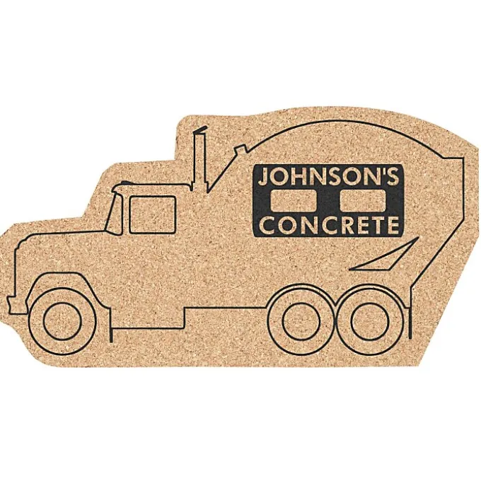 Large Cork Coaster - Cement Mixer