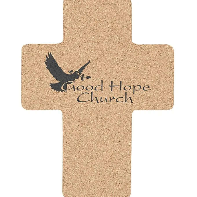 Large Cork Coaster - Cross