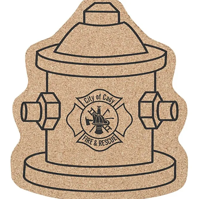 Large Cork Coaster - Fire Hydrant