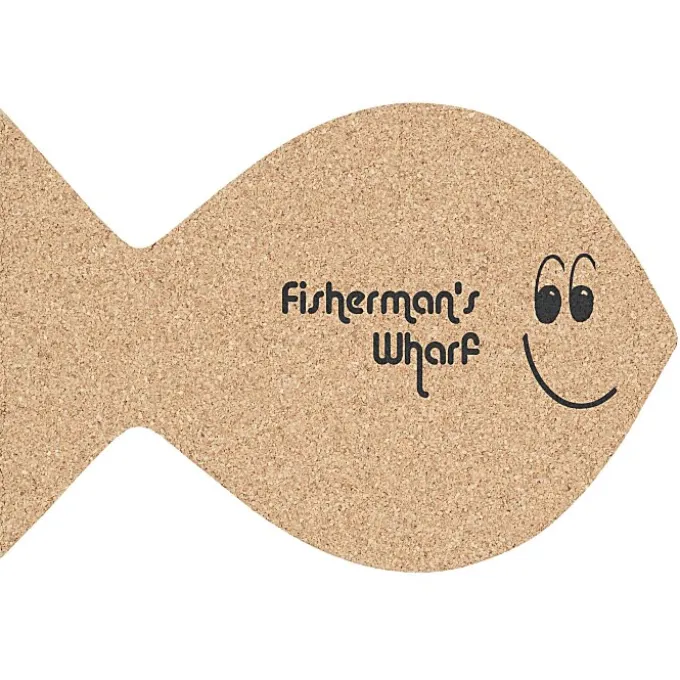 Large Cork Coaster - Fish