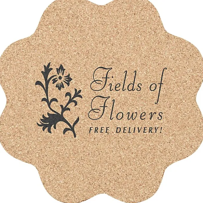 Large Cork Coaster - Flower