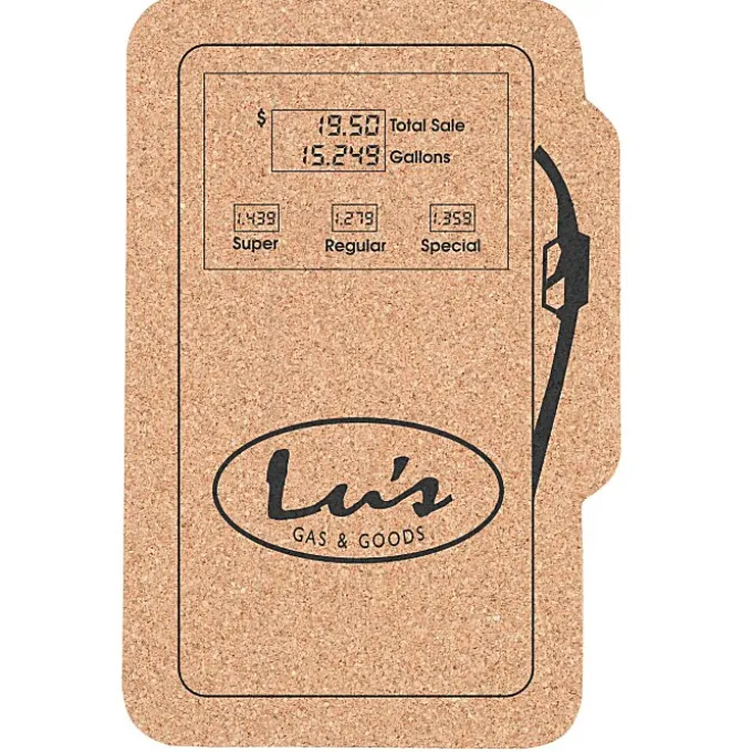 Large Cork Coaster - Gas Pump