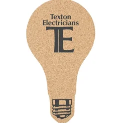 Large Cork Coaster - Light Bulb