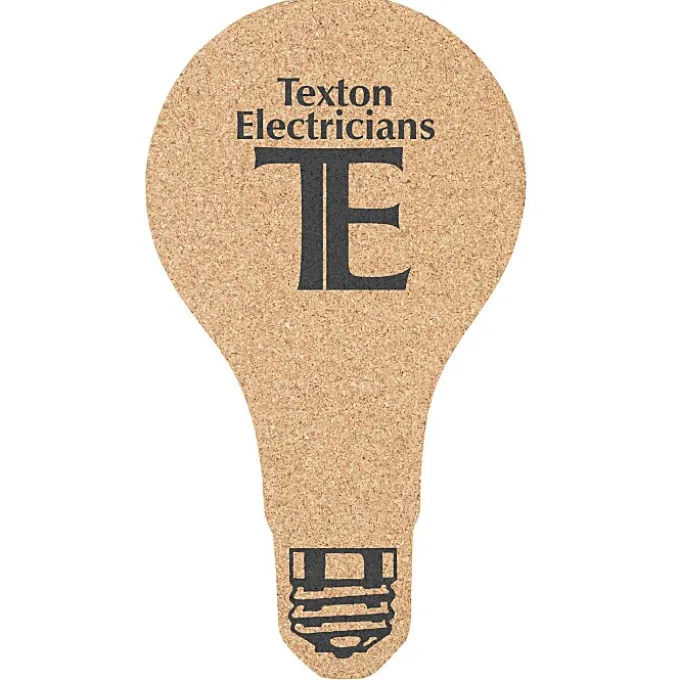 Large Cork Coaster - Light Bulb