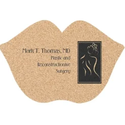 Large Cork Coaster - Lips