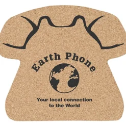 Large Cork Coaster - Telephone